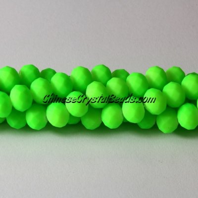 chinese crystal rondelle beads, 6x8mm, plated rubber, colorful green, about 72 beads