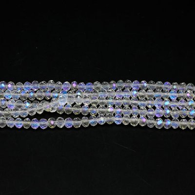 130Pcs 2x3mm Chinese Crystal Rondelle Beads, AAA clear AB