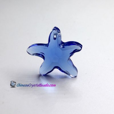 Crystal Starfish Pendant blue Charm Necklace pendant, 30mm