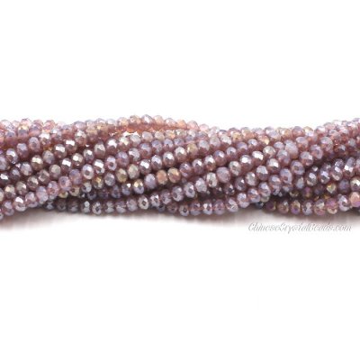 130 beads 3x4mm crystal rondelle beads Opal Purple AB