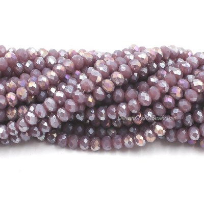4x6mm Opaque Purple Half AB Chinese Crystal Rondelle Beads about 95 beads