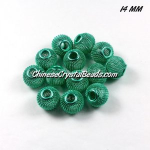 14mm Emerald Mesh Bead, Basketball Wives, 12 pieces