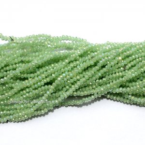 10 strands 2x3mm chinese crystal rondelle beads D6 green jade AB about 1700pcs
