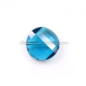 Crystal Twist Bead Strand, 14mm, capri-blue, 10 beads