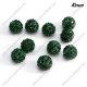 50pcs, 10mm pave disco beads, pave clay beads, Emerald, hole: 1.5mm