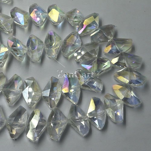 Chinese Crystal galactic Pendant, clear AB, 14x24mm, 10pcs