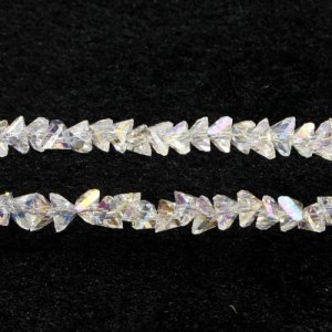 Triangle Crystal Beads, 4mm 6mm, clear AB