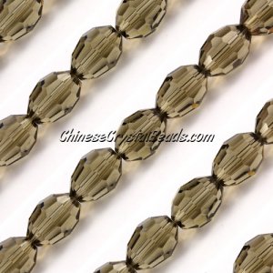 Chinese Crystal Faceted Barrel Strand, smoke,10x13mm, 20 beads
