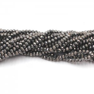 130 beads 3x4mm crystal rondelle beads dark silver2