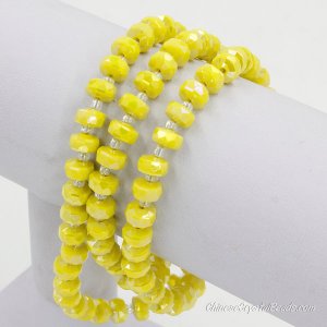 80pcs opaque yellow AB 5x8mm angular crystal beads