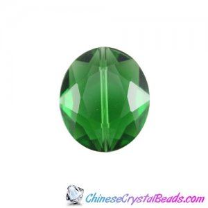 Chinese Crystal Faceted Oval pendant, green ,20x24mm, 1 beads