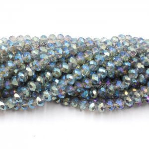 70 pieces 8x10mm Crystal Rondelle Bead,Transparent Green Light