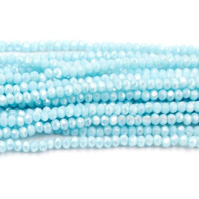 130Pcs 2.5x3.5mm Chinese Crystal Rondelle Beads, aqua jade light