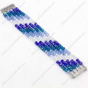 Big Magnetic Clasps crystal beads bracelet #kits, wide: 30mm, 7.5inch length
