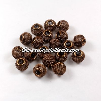 Brown Mesh Bead, Basketball Wives, 12mm, 10 pieces