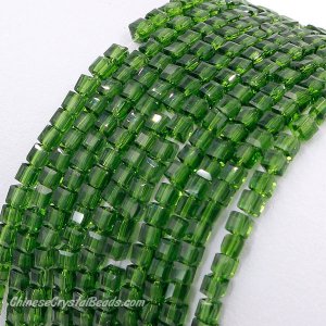 2x2mm cube crytsal beads, dark green, 180pcs