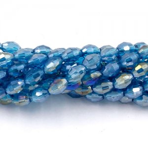 6x9mm 70Pcs Chinese Barrel Shaped crystal beads, aqua AB
