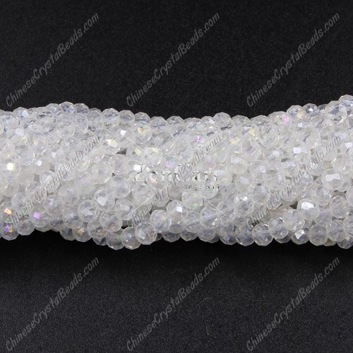 130Pcs 2x3mm Chinese Crystal Rondelle Beads, Clear AB