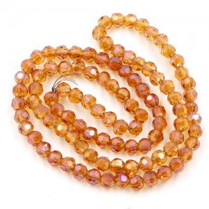 98Pcs Chinese Crystal 4mm Round Bead Strand amber light