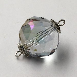 20mm big crystal ball pendant connector charms, purple light, 1 pc