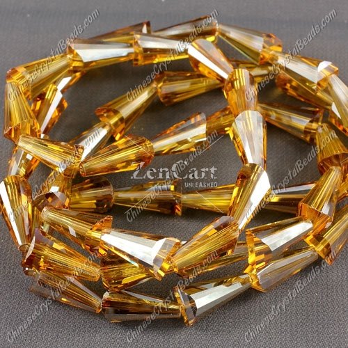 20pcs 8x15mm Chinese Artemis crystal beads strand amber satin