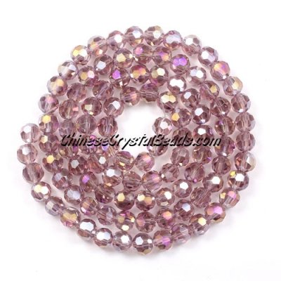 Chinese Crystal 4mm Round Bead Strand,light Amethyst AB, about 100 beads