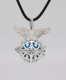 Angel wings Harmony Ball Pendant Women Necklace with 30 inchChain For Pregnant Women, silver plated brass, 1pc