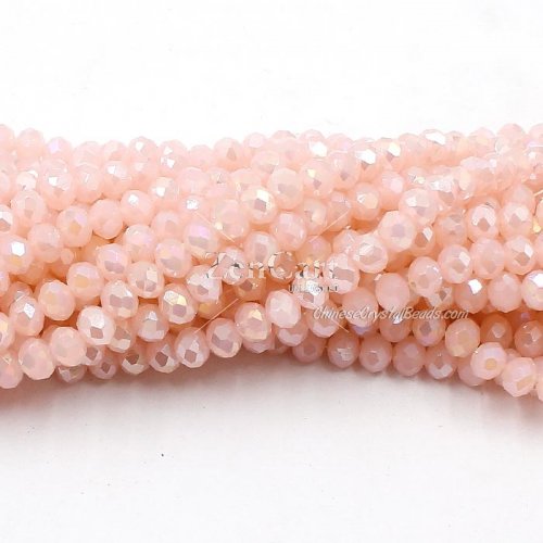 4x6mm Opal Rosaline AB Chinese Crystal Rondelle Beads about 95 beads