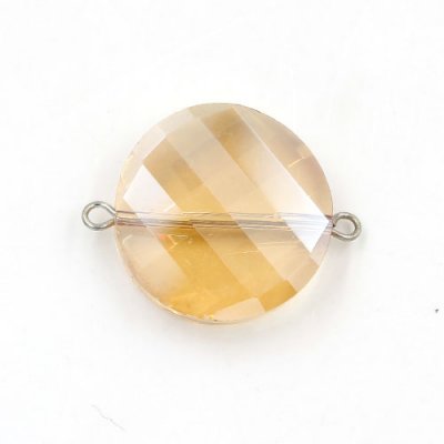 Twist shape Faceted Crystal Pendants Necklace Connectors, 22x29mm, golden shadow, 1 pc