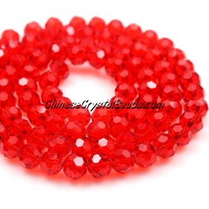 95pcs Chinese Crystal Faceted Round 6mm Beads Lt. Siam