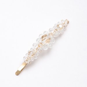 Hot web celebrity crystal flower hair clip, clear 2, 1pc