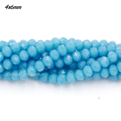 4x6mm sky blue jade rondelle crystal beads about 95 beads