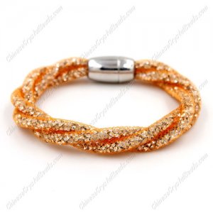 Mesh bracelet, 3 stand helix Stardust Mesh Bracelet, orange, Approx. Wide:10mm