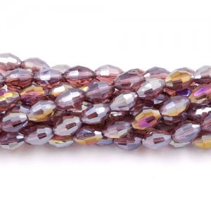 6x9mm 70Pcs Chinese Barrel Shaped crystal beads, amethyst AB