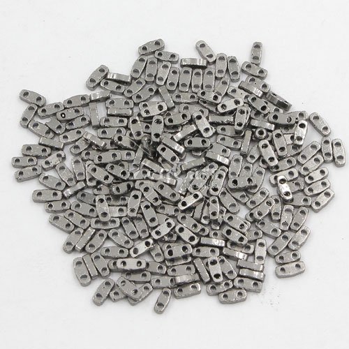 195Pcs Quarter Tila Seed Bead dark silver