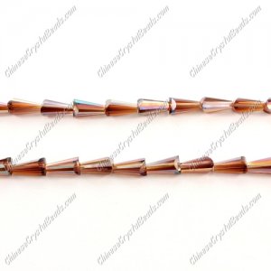 6x12mm Chinese Artemis Crystal beads Somke topaz AB, per pkg of 20pcs