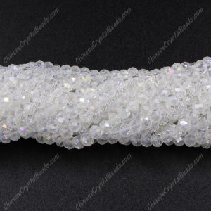130Pcs 2x3mm Chinese Crystal Rondelle Beads, Clear AB