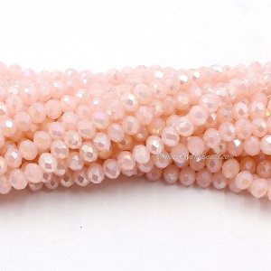4x6mm Opal Rosaline AB Chinese Crystal Rondelle Beads about 95 beads