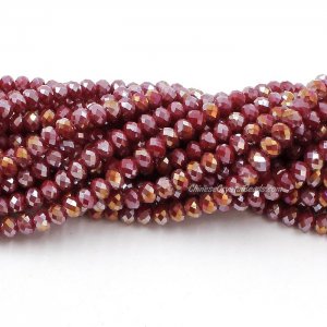 4x6mm Dark Red Velvet AB Chinese Crystal Rondelle Beads about 95 beads