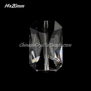 Chinese Crystal Faceted Rectangle Pendant , clear, 14x20mm, 9 beads