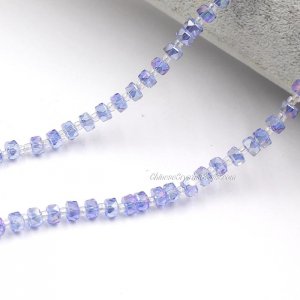 95Pcs 4x6mm angular crystal beads lt. Sapphire AB
