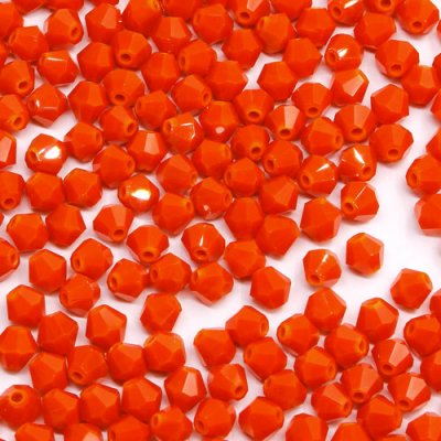280 beads 6mm AAA bicone crystal beads opaque tangerine