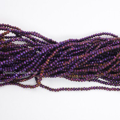 10 strands 2x3mm chinese crystal rondelle beads purple light k8 about 1700pcs