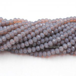4x6mm Opal Gray Purple Chinese Crystal Rondelle Beads about 95 beads