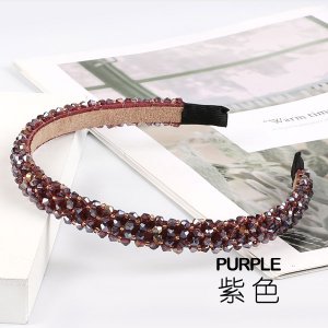 crystal beads tiara headband, purple AB, 1pc