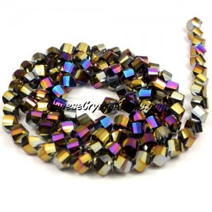 6mm Crystal Helix Beads Strand black ab, about 50 beads