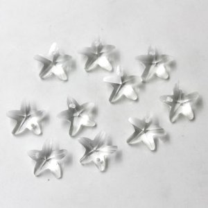 10Pcs 14mm Crystal beads Faceted starfish Pendant, clear, hole: 1mm