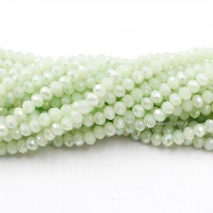 4x6mm Opaque Lt. Green half Light Chinese Crystal Rondelle Beads about 95 beads