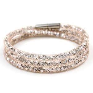 3 laps mesh bracelet, wide:5mm, champange color, 1 piece