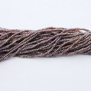 10 strands 2x3mm chinese crystal rondelle beads opaque purple AB about 1700pcs